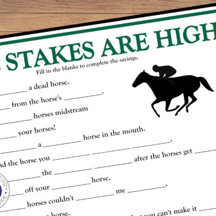 Belmont Stakes Party Game | Stakes Word Game | Triple Crown